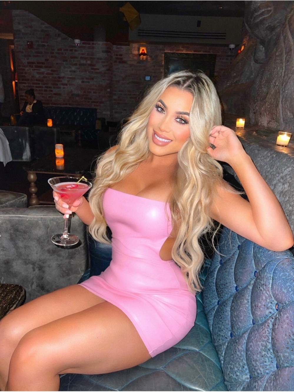 Sexy Pink Strapless Mini Dress